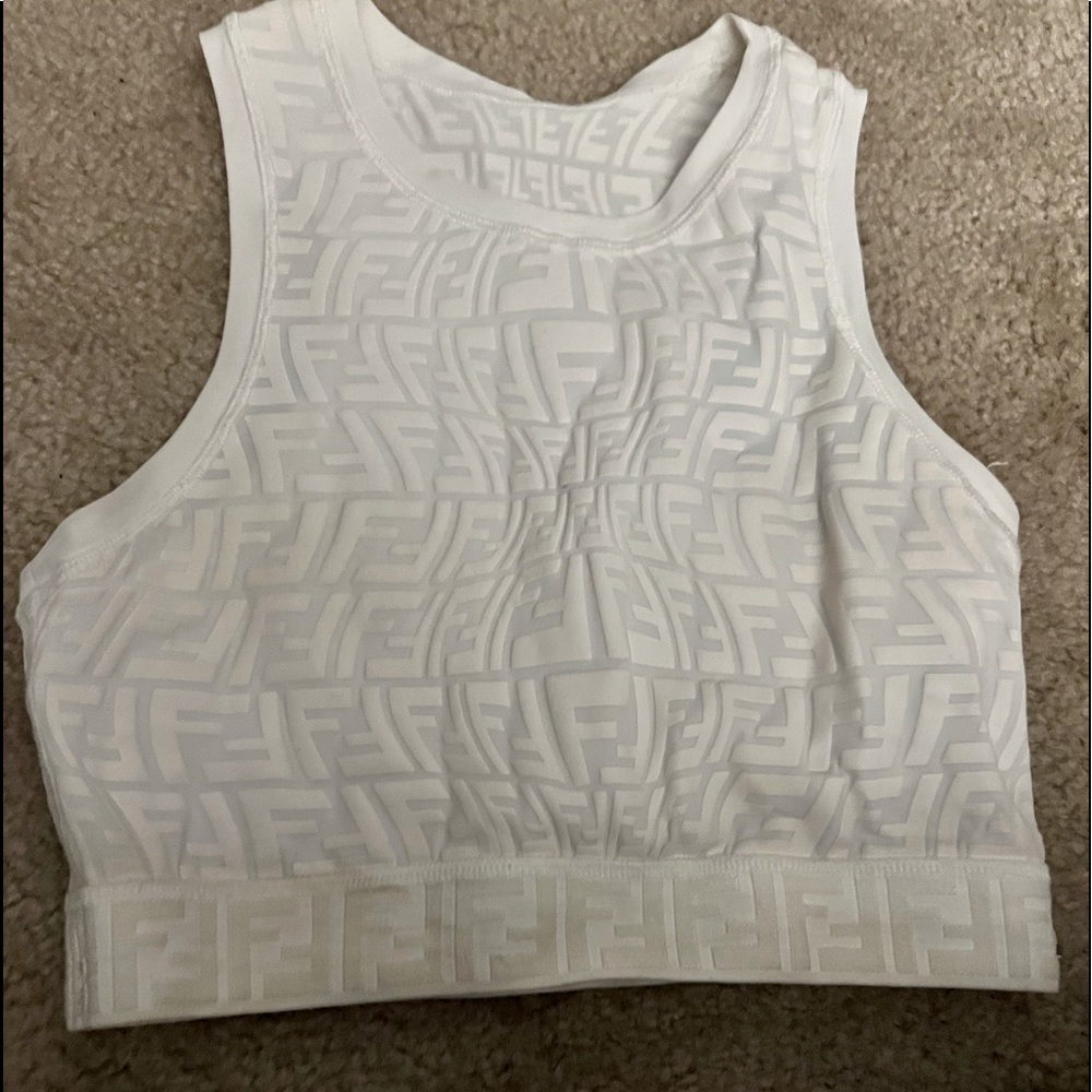 White fendi crop top. AUTHENTIC